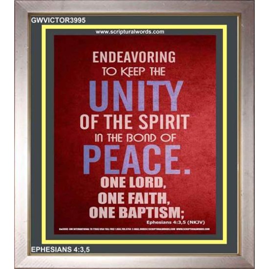 UNITY OF THE SPIRIT   Acrylic Glass Frame Scripture Art   (GWVICTOR3995)   