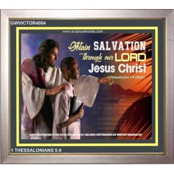SALVATION THROUGH JESUS   Framed Business Entrance Lobby Wall Decoration    (GWVICTOR4004)   