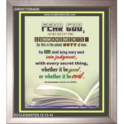 WHOLE DUTY OF MAN   Acrylic Glass Framed Bible Verse   (GWVICTOR4038)   "14x16"