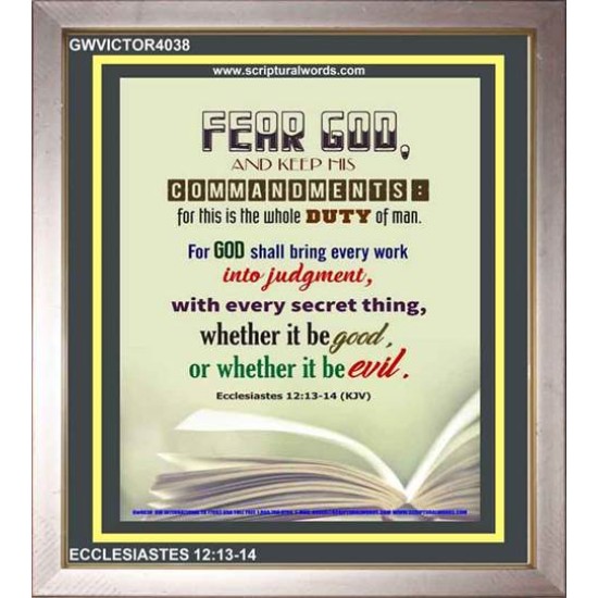 WHOLE DUTY OF MAN   Acrylic Glass Framed Bible Verse   (GWVICTOR4038)   