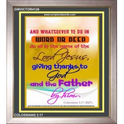 WORD OR DEED   Framed Bible Verse   (GWVICTOR4126)   