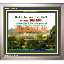 SHOWERS OF BLESSING   Unique Bible Verse Frame   (GWVICTOR4404)   