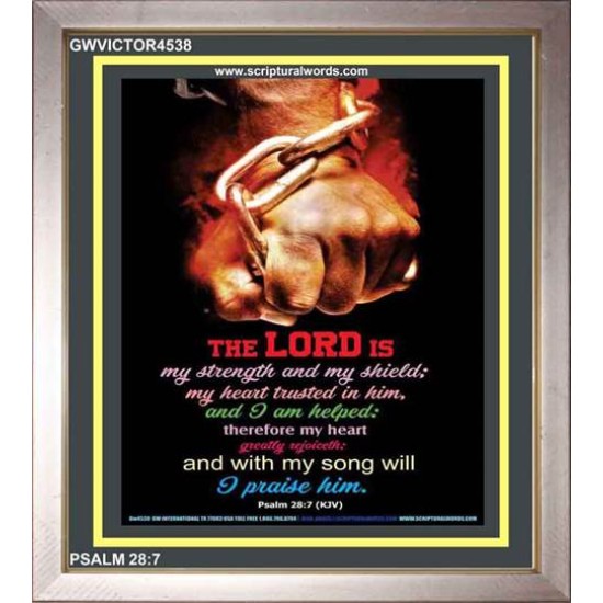 WITH MY SONG WILL I PRAISE HIM   Framed Sitting Room Wall Decoration   (GWVICTOR4538)   