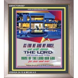 WE WILL SERVE THE LORD   Framed Bible Verses   (GWVICTOR4567)   "14x16"