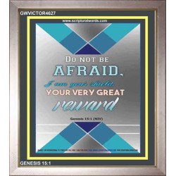 VERY GREAT REWARD   Encouraging Bible Verses Framed   (GWVICTOR4627)   "14x16"