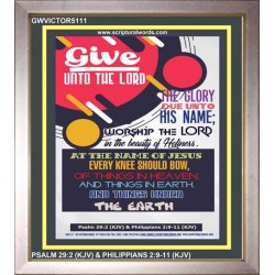 AT THE NAME OF JESUS   Contemporary Christian Paintings Acrylic Glass frame   (GWVICTOR5111)   