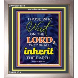 WAIT ON THE LORD   contemporary Christian Art Frame   (GWVICTOR6519)   "14x16"