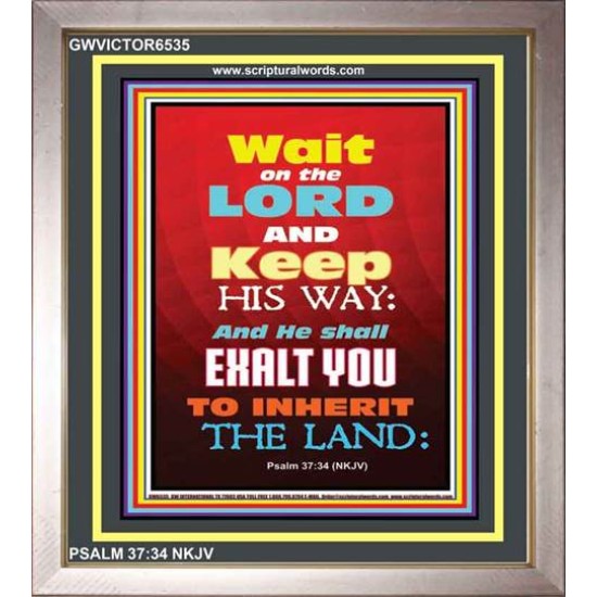 WAIT ON THE LORD   Bible Verses Wall Art Acrylic Glass Frame   (GWVICTOR6535)   