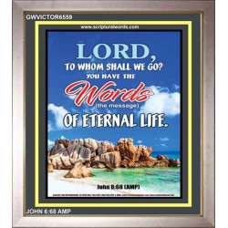 WORDS OF ETERNAL LIFE   Biblical Art Acrylic Glass Frame    (GWVICTOR6559)   