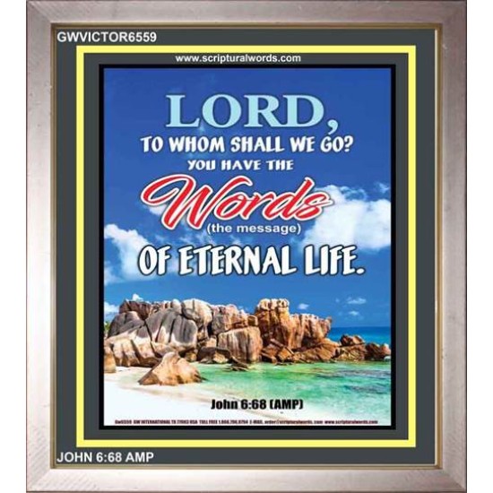 WORDS OF ETERNAL LIFE   Biblical Art Acrylic Glass Frame    (GWVICTOR6559)   