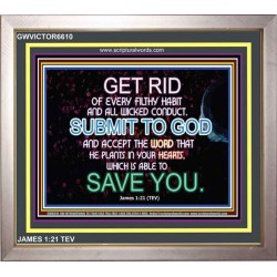 SUBMIT TO GOD   Encouraging Bible Verses Framed   (GWVICTOR6610)   