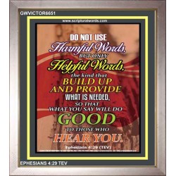 WATCH YOUR WORDS   Bible Scriptures on Love Acrylic Glass Frame   (GWVICTOR6651)   "14x16"