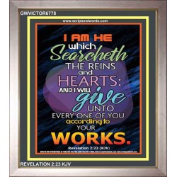 ACCORDING TO YOUR WORKS   Frame Bible Verse   (GWVICTOR6778)   "14x16"