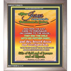 THEY BOWED DOWN AND WORSHIPED HIM   Scripture Art Wooden Frame   (GWVICTOR6878)   