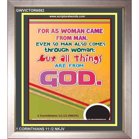 ALL THINGS ARE FROM GOD   Scriptural Portrait Wooden Frame   (GWVICTOR6882)   