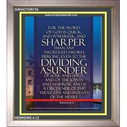 WORD OF GOD IS TWO EDGED SWORD   Framed Scripture Dcor   (GWVICTOR735)   "14x16"