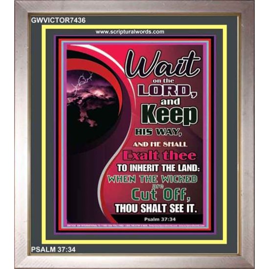 WAIT ON THE LORD   Framed Bible Verse Online   (GWVICTOR7436)   