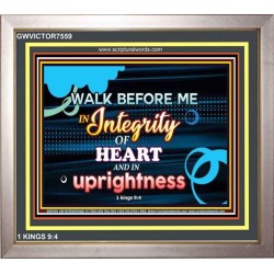 WALK IN INTEGRITY   Unique Bible Verse Frame   (GWVICTOR7559)   