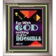 WITH GOD NOTHING SHALL BE IMPOSSIBLE   Frame Bible Verse   (GWVICTOR7564)   