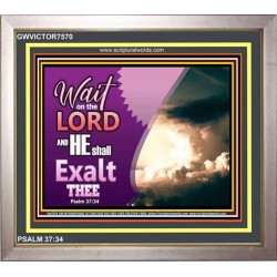 WAIT ON THE LORD   Framed Bible Verses   (GWVICTOR7570)   "16x14"