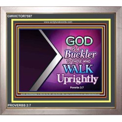 WALK UPRIGHTLY   Framed Bible Verse Online   (GWVICTOR7597)   