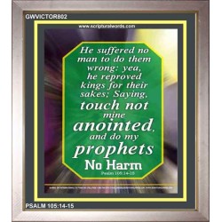 TOUCH NOT MINE ANOINTED   Bible Verse Wall Art Frame   (GWVICTOR802)   "14x16"