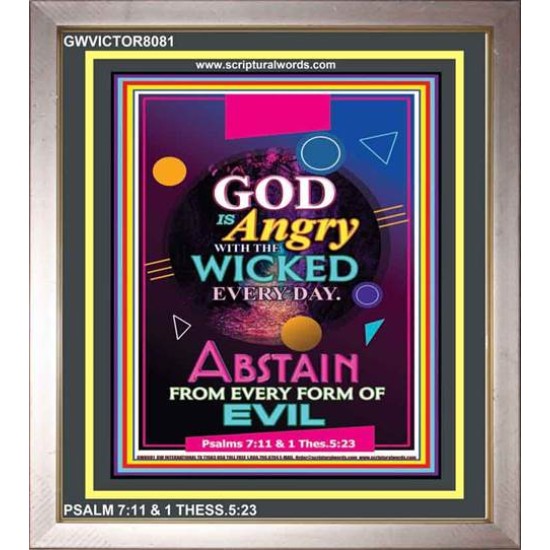 ANGRY WITH THE WICKED   Scripture Wooden Framed Signs   (GWVICTOR8081)   
