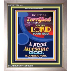 A GREAT AND AWSOME GOD   Framed Religious Wall Art    (GWVICTOR8149)   "14x16"