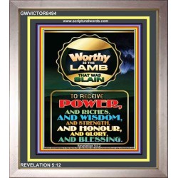 WORTHY IS THE LAMB   Framed Bible Verse Online   (GWVICTOR8494)   