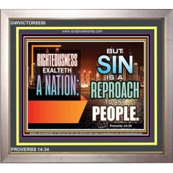 RIGHTEOUSNESS EXALTS A NATION   Encouraging Bible Verse Framed   (GWVICTOR8530)   