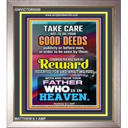 YOUR FATHER WHO IS IN HEAVEN    Scripture Wooden Frame   (GWVICTOR8550)   "14x16"