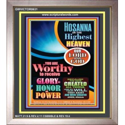 WORTHY TO RECEIVE ALL GLORY   Acrylic Glass framed scripture art   (GWVICTOR8631)   
