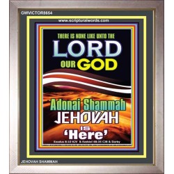 ADONAI JEHOVAH SHAMMAH GOD IS HERE   Framed Hallway Wall Decoration   (GWVICTOR8654)   