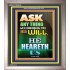 ASK ACCORDING TO HIS WILL   Acrylic Glass Framed Bible Verse   (GWVICTOR8810)   "14x16"