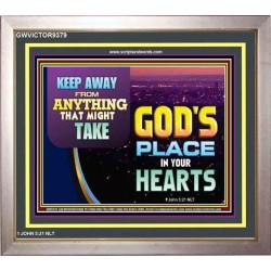 WHAT IS GOD'S PLACE IN YOUR HEART   Large Framed Scripture Wall Art   (GWVICTOR9379)   