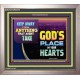 WHAT IS GOD'S PLACE IN YOUR HEART   Large Framed Scripture Wall Art   (GWVICTOR9379)   