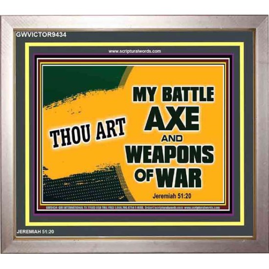 WEAPONS OF WAR   Christian Quotes Framed   (GWVICTOR9434)   