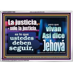 La justicia, y sólo la justicia   Versículos de la Biblia Arte de la pared Marco de vidrio acrílico   (GWSPAABIDE11008)   