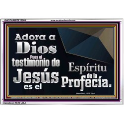 el Testimonio de Jesús es el Espíritu de la Profecía   Arte de las Escrituras con marco de vidrio acrílico   (GWSPAABIDE11068)   