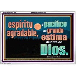 pleasant and peaceful spirit, highly esteemed before God   Marco de citas cristianas   (GWSPAABIDE11160)   