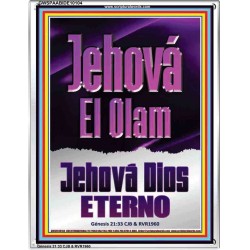 Jehová El Olam Jehová Dios eterno     Carteles con marco de madera de las Escrituras   (GWSPAABIDE10104)   