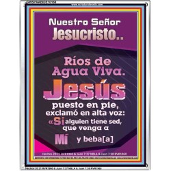 JesuCristo Ríos de Agua Viva   Marco de arte de las escrituras   (GWSPAABIDE10160)   "16X24"