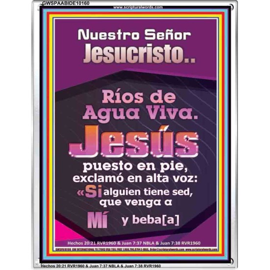 JesuCristo Ríos de Agua Viva   Marco de arte de las escrituras   (GWSPAABIDE10160)   