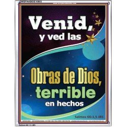 las Obras de Dios, terribles en hechos   Marco de versículos de la Biblia para el hogar en línea   (GWSPAABIDE10803)   "16X24"