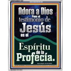 el Testimonio de Jesús es el Espíritu de Profecía   Letreros enmarcados en madera de las Escrituras   (GWSPAABIDE11067)   