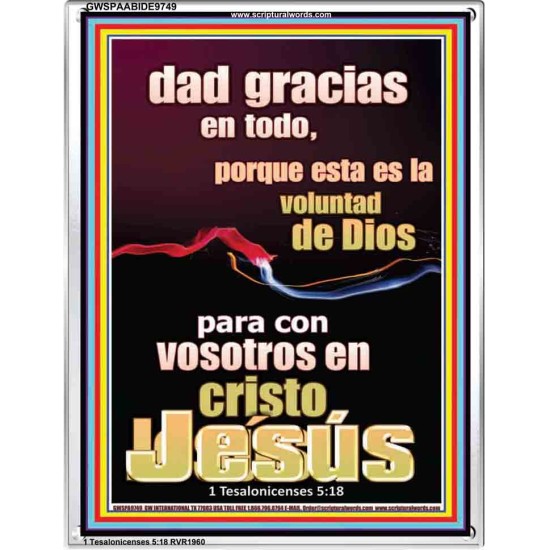 Dar Gracias Siempre es la voluntad de Dios para ti en Cristo Jesús   decoración de pared cristiana   (GWSPAABIDE9749)   