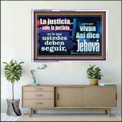 La justicia, y sólo la justicia   Versículos de la Biblia Arte de la pared Marco de vidrio acrílico   (GWSPAAMAZEMENT11008)   