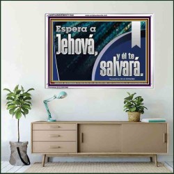 Espera a Jehová,   Decoración de pared de baño enmarcada   (GWSPAAMAZEMENT11048)   