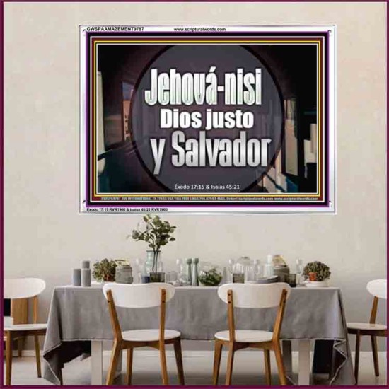 Jehová-nisi, Dios justo y Salvador   Versículo de la Biblia enmarcado   (GWSPAAMAZEMENT9787)   