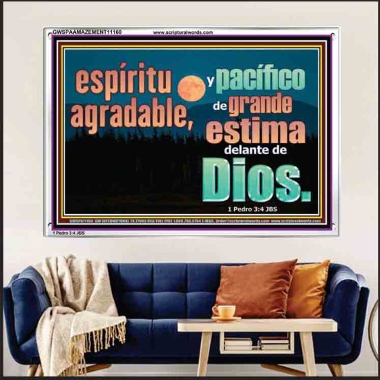pleasant and peaceful spirit, highly esteemed before God   Marco de citas cristianas   (GWSPAAMAZEMENT11160)   
